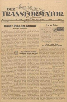 TRO-Betriebszeitung 'Der Transformator'; Nr. 5/1957 (Februar 1957)