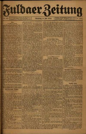 Ausgabe vom Dienstag, den 06. Juli 1920.