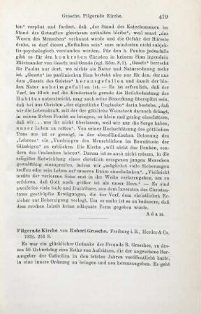 479-481 [Rezension] Grosche, Robert, Pilgernde Kirche