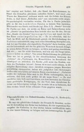 479-481 [Rezension] Grosche, Robert, Pilgernde Kirche