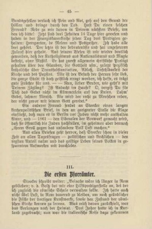 III. Die ersten Pfarrämter