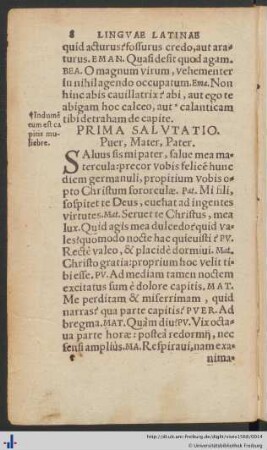 Prima Salutatio.