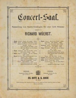 Arie aus der Oper: "Don Juan"