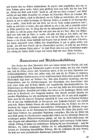 Humanismus und Mädchenschulbildung