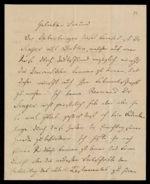 Brief von Christoph Heinrich Friedrich Bialloblotzky an Heinrich Ewald, London, 21.7.1834