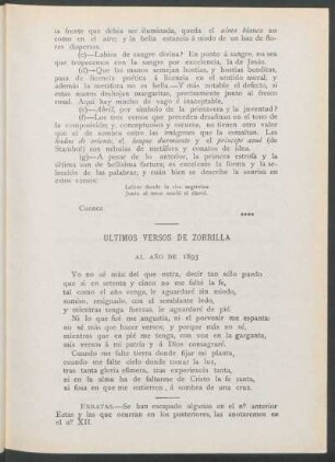 Últimos versos de Zorrilla
