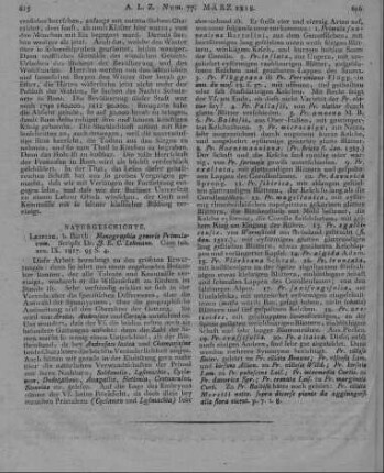 Lehmann, J. G. C.: Monographia generis Primularum. Leipzig: Barth 1817