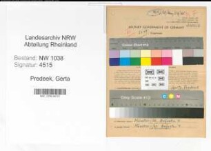 Entnazifizierung Gerta Predeek , geb. 20.05.1912 (Lehrerin)