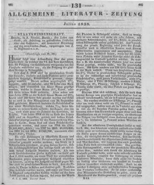 Hoffmann, J. G.: Die Lehre vom Gelde als Anleitung zu gründlichen Urtheilen über das Geldwesen. Mit besonderer Beziehung auf den Preussischen Staat. Berlin: Nicolai 1838 (Beschluss von Nr. 130)