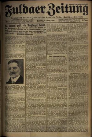 Erste Ausgabe vom Sonntag, den 09. März 1930.