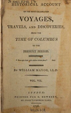 Historical Account Of The Most Celebrated Voyages, Travels, And Discoveries : From The Time Of Columbus To The Present Period. 7
