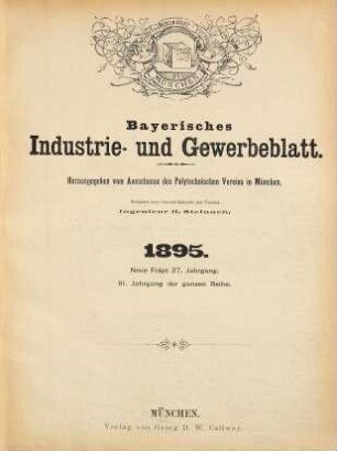 Bayerisches Industrie- und Gewerbeblatt. 27. 1895