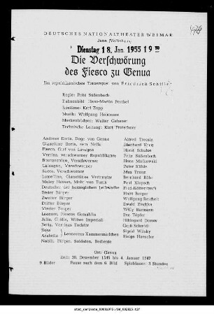 Die Verschwörung des Fiesco zu Genua