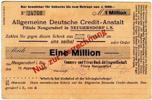 Gutschein über Eine Million Mark