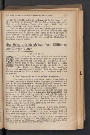Der Krieg und die afrikanschen Missionen der Weißen Väter