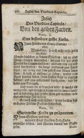 Zusatz Des Vierdten Capitels, Von den gelben Farben.