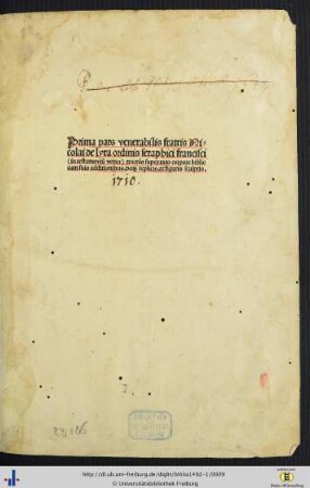 1: Biblia latina: cum postillis Nicolai de Lyra et expositionibus Guillelmi Britonis in omnes prologos S. Hieronymi et additionibus Pauli Burgensis replicisque Matthiae Doering: Prima pars venerabilis fratris Nicolai de lyra ordinis seraphici francisci (in testamentū vetus) tractās super tot corpore biblie : cum suis additionibus deq[ue] replicis et figuris sculptis