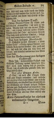 Von der Vorbereitung zum heiligen Nachtmahl.