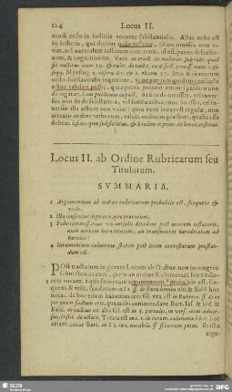 Locus II. ab Ordine Rubricarum seu Titulorum