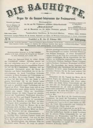 No. 9. Frankfurt a. M., den 27. Februar 1915. 58. Jahrgang.