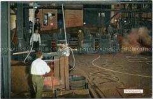 Arbeiter in einem Walzwerk.