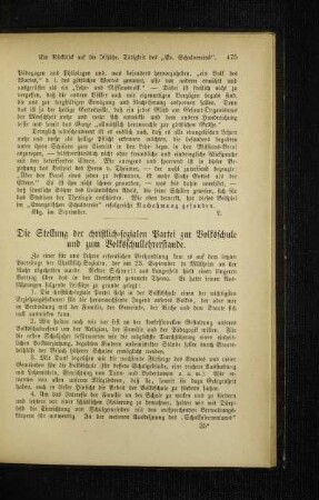¬Die¬ Stellung der christlich-sozialen Partei zur Volksschule und zum Volksschullehrerstande