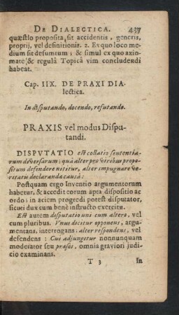 Cap. IIX. De Praxi Dialectica.