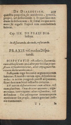 Cap. IIX. De Praxi Dialectica.