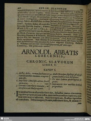 Arnoldi, Abbatis Lubencensis, Chronic. Slavorum Liber V.