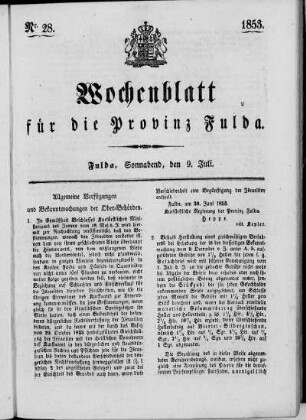 Nr. 28, Ausgabe vom 9. Juli 1853