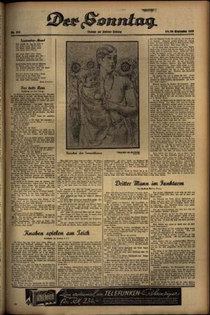 Zweite Ausgabe vom Sonntag, den 19. September 1937.