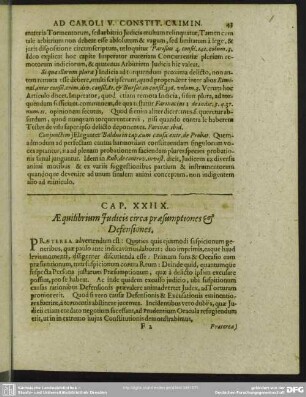 Cap. XXIIX. Aequilibrium Iudicis circa praesumptiones & Defensiones