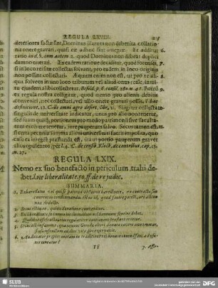 Regula LXIX. Nemo ex suo benefacto in periculum trahi debet