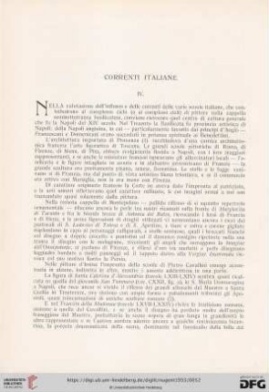IV. Correnti italiane