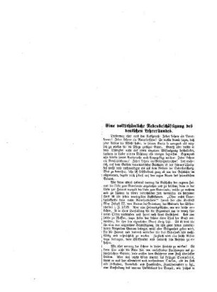 Eine volksthümliche Nebenbeschäftigung des deutschen Lehrerstandes