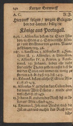 Hierauff folgen/ wegen Gelegenheit des Landes/ billig die Könige aus Portugall.