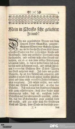 Mein in Christo sehr geliebter Freund!...