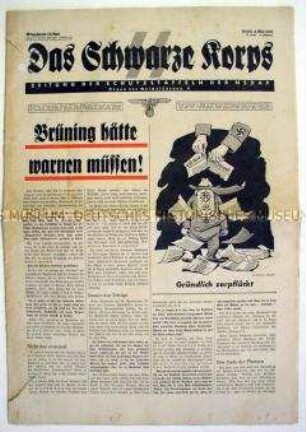 Wochenzeitung der SS "Das Schwarze Korps" mit einem Bildbericht über eine SS-Standarte im Memelland
