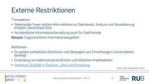 Data Literacy für Learning Analytics (Teil 5/6)