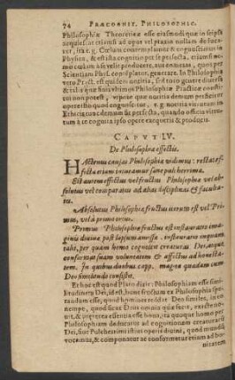 Caput IV. De Philosophiae effectis.