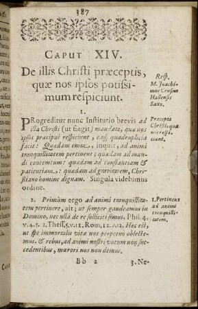 Caput XIV. De illis Christi præceptis, quæ nos ipsos potissimum respiciunt.