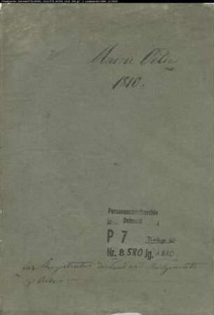 Belegakte zum Heiratsregister 1810 der Munizipalität Oelde.