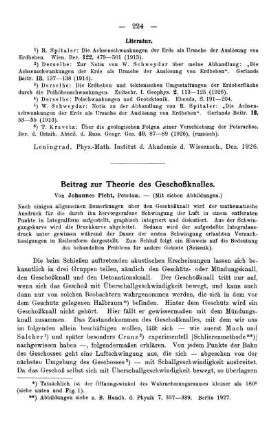 Beitrag zur Theorie des Geschoßknalles