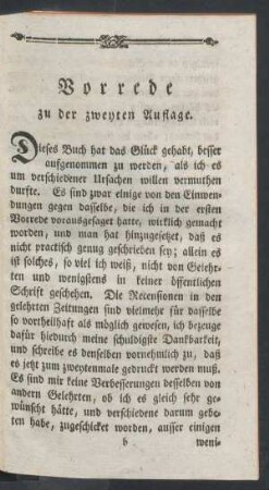 Vorrede zur zweyten Auflage.