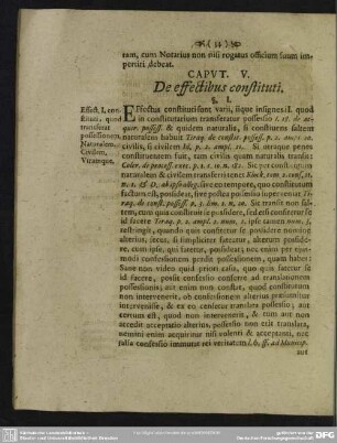 Caput V. De effectibus constituti