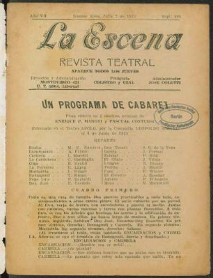 Un programa de cabaret : pieza cómica en 2 cuadros