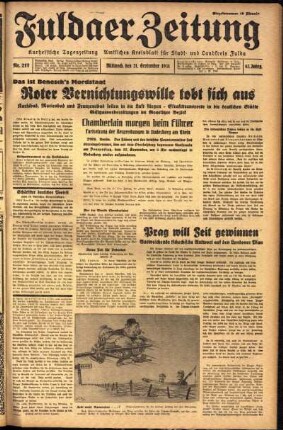 Ausgabe vom Mittwoch, den 21. September 1938.