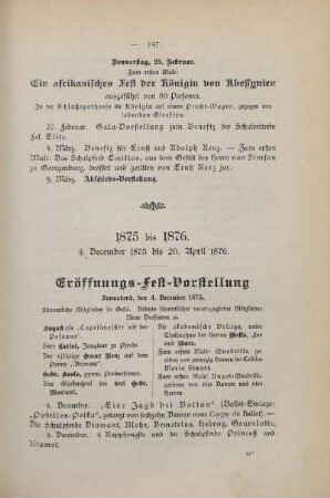 1875 bis 1876, 4. December 1875 bis 20. April 1876