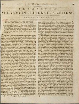 Num. 10. Den 11. Januar 1805