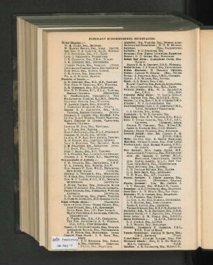Honorary Corresponding Secretaries.